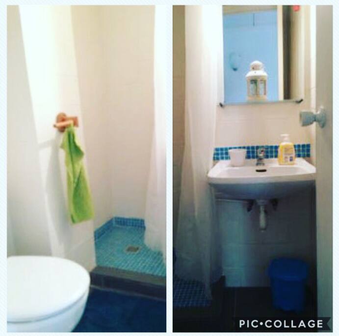Aseo renovado con ducha. Uso exclusivo de la habitación