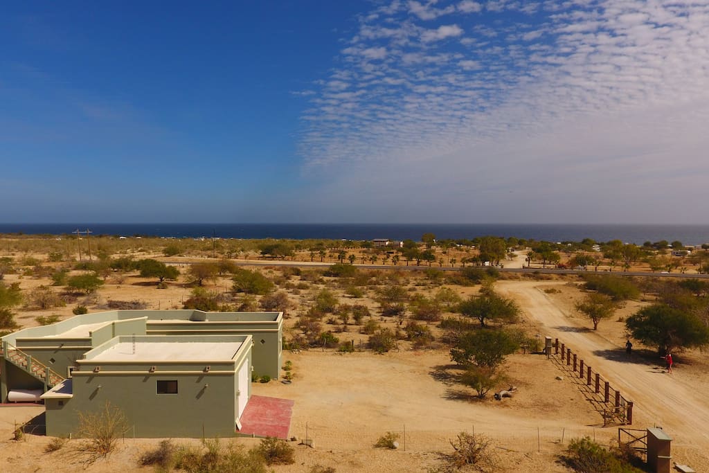 This picture gives perspective of beach access.