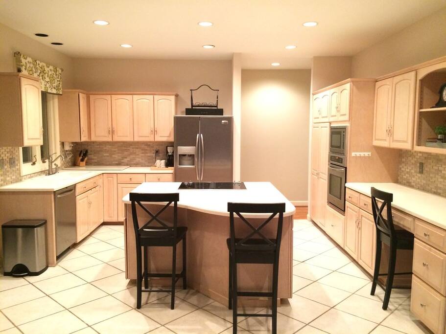 Our spacious kitchen, fully equipped for all your needs.