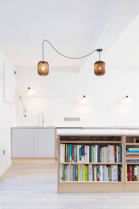 Kitchen: Array of cookbooks, mainly whole food and always including tasty delicious recipes!