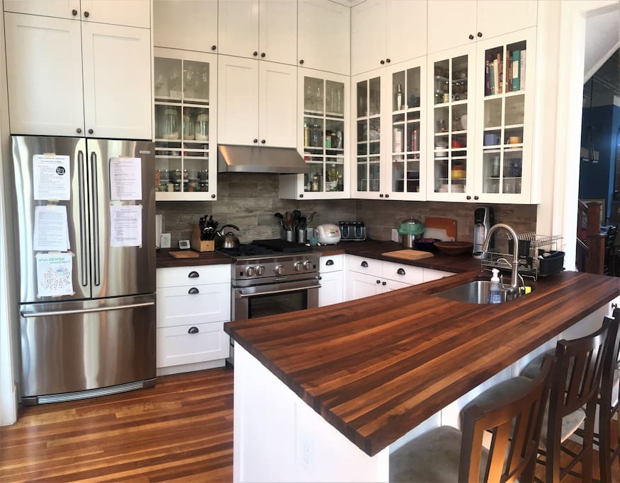 Newly-renovated kitchen with Blue Star range
