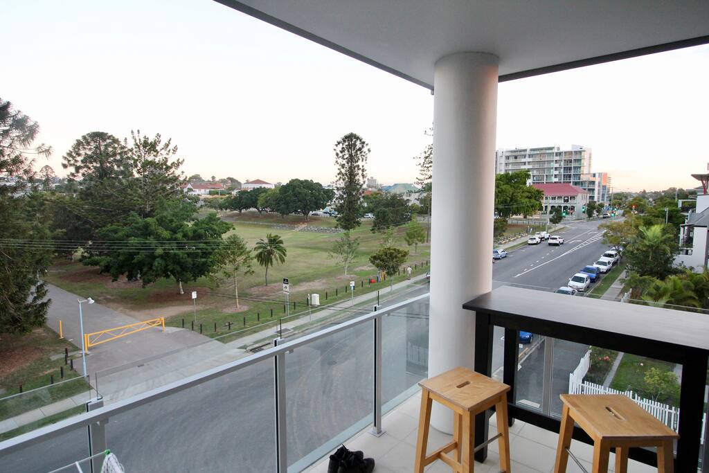 View from balcony over Musgrave Park