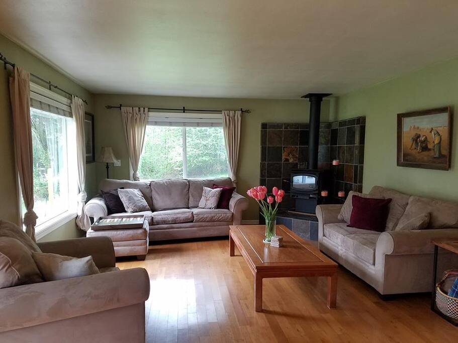 Living Room with Wood Stove