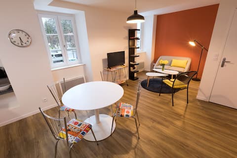 Propriété Airbnb réussie: Brigitte, T1 invigorating colors and vintage decor à Bagnères De Bigorre