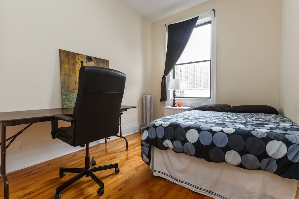 West-facing room gets lots of sunlight and frequently beautiful sunsets.