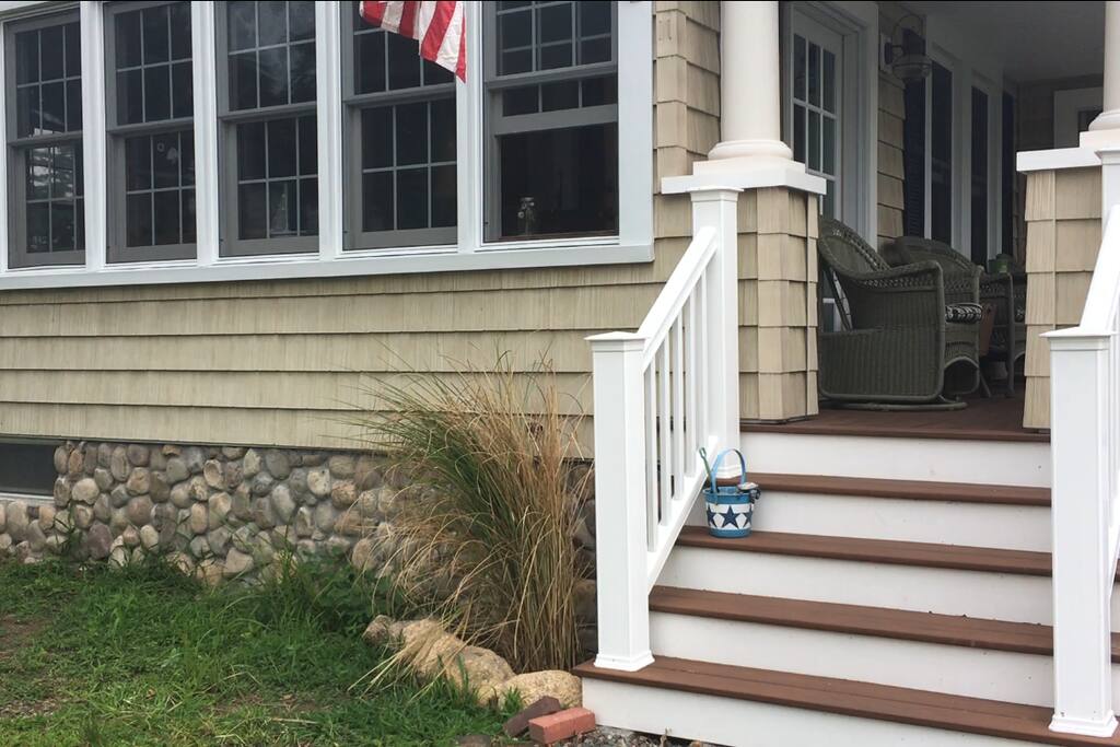 Front porch with water view