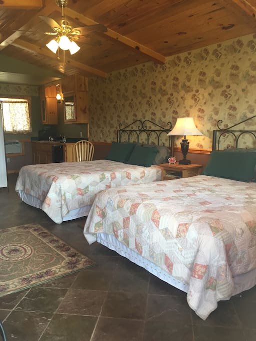 Two comfortable queen beds.