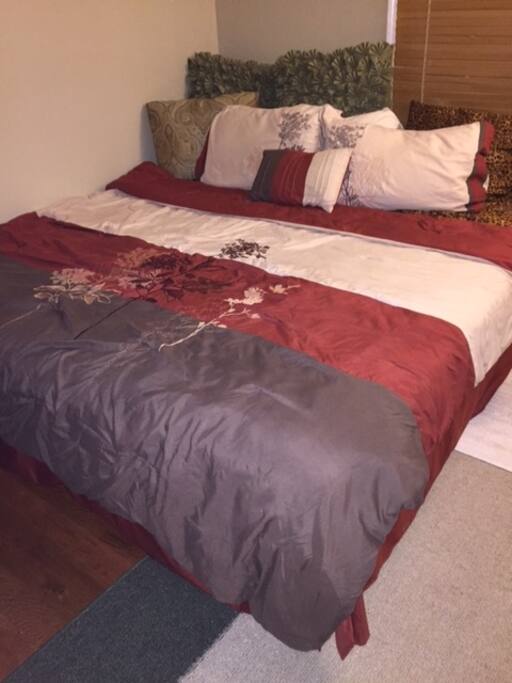 Your King size cozy, comfy bed awaits you!