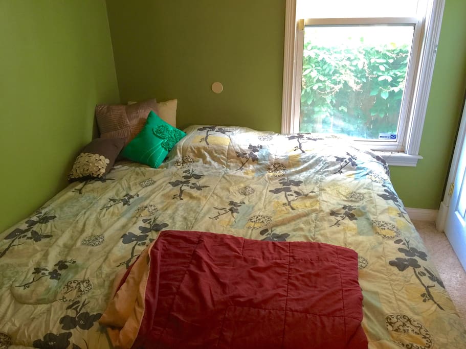 Enjoy a giant king-sized bed in a room with loads of sunlight!