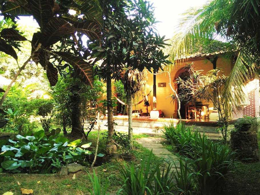 From the path to the bungalow