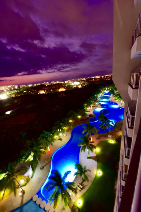 Pool night view