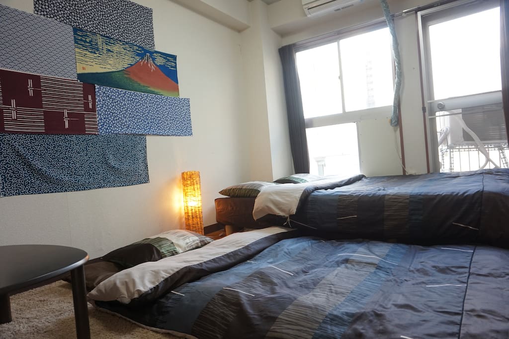 A clean bed & A Japanese futon