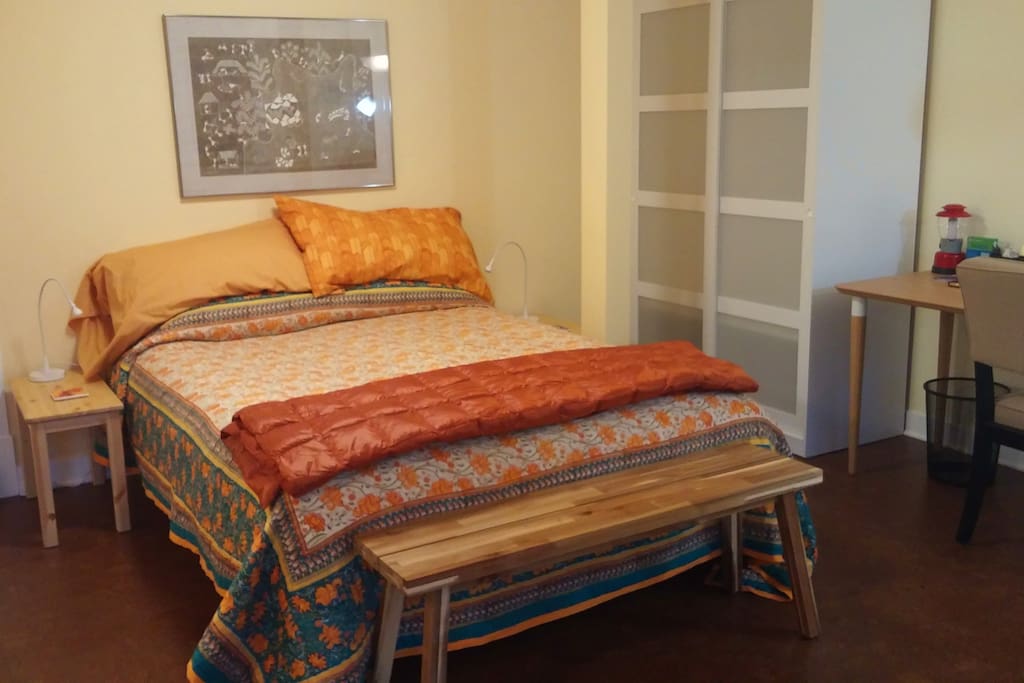 Comfy Queen size bed.