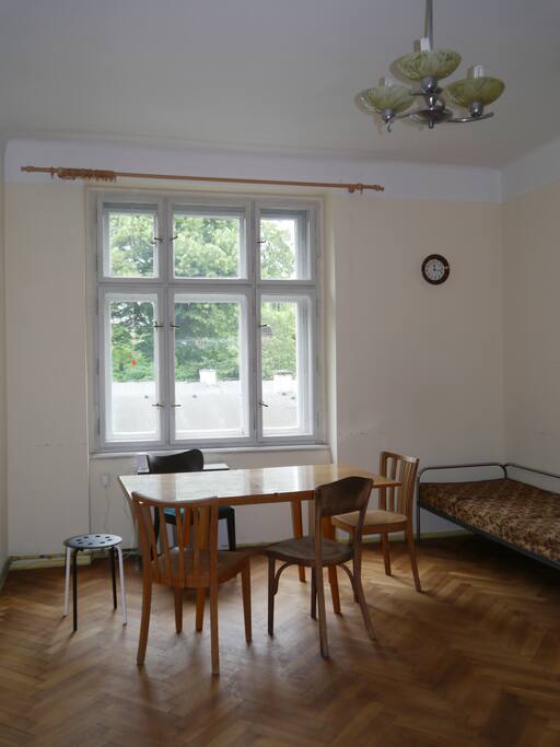 The shared living in kitchen is large