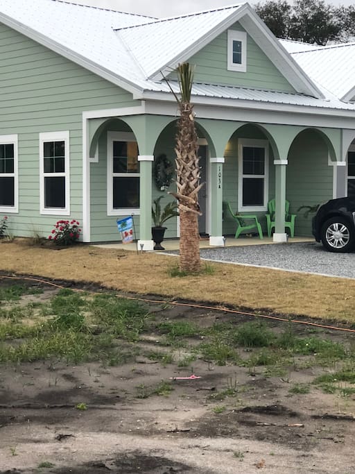 Front of unit A, with plenty of easy access parking.
