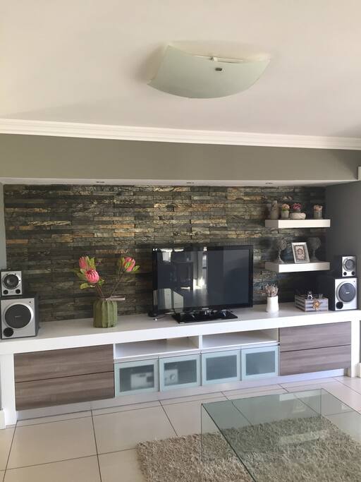 Living area view to TV with DSTV