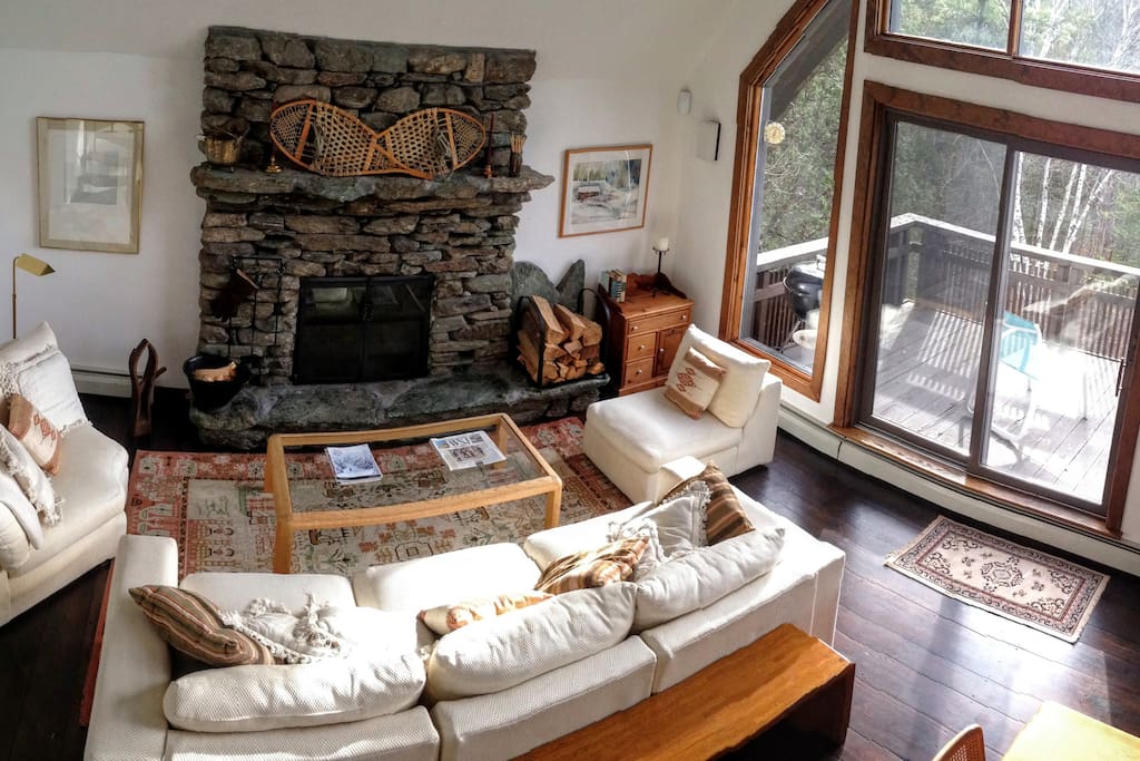 First floor living room, working fireplace