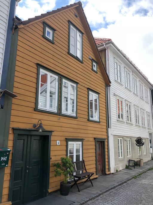 Traditional wooden house from the year of 1862, in the middle of Stavanger city
