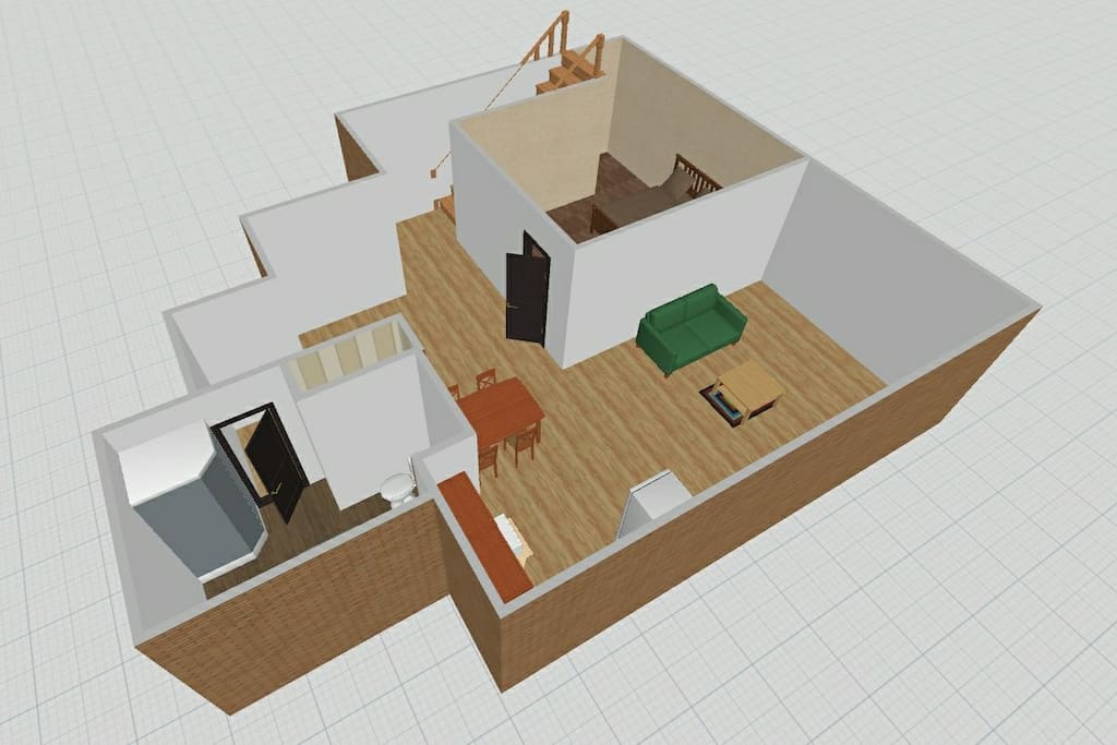 General layout (furnitures and items are not exactly the same as the actual ones)