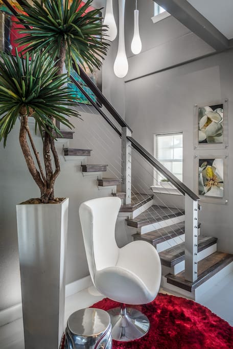 Entry stairway to third floor