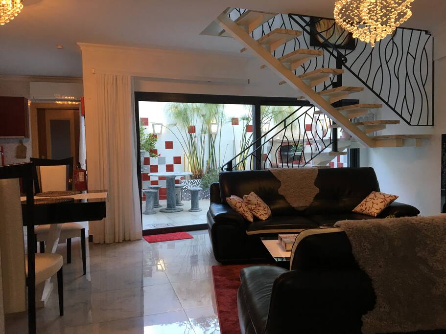 Living room and courtyard