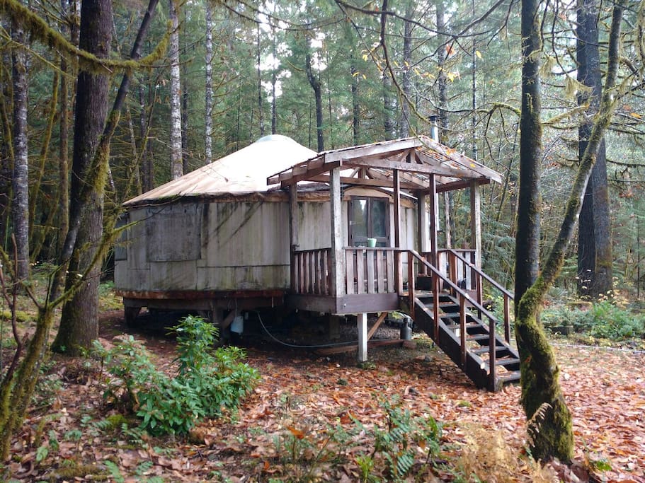 Yurt during the fall season