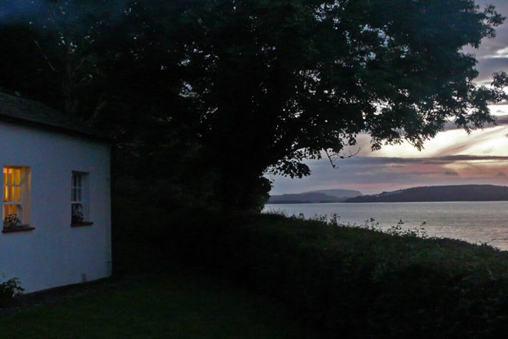Sunset looking out across the lake