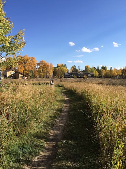 Beautiful meadow walk from the condo to the Aspens market, bus stop, etc. (of course you can drive, too! But why?)