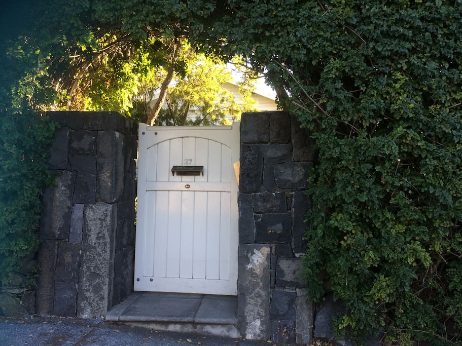 Our front gate into a garden wonderland.