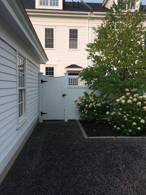 Entrance via backyard garden