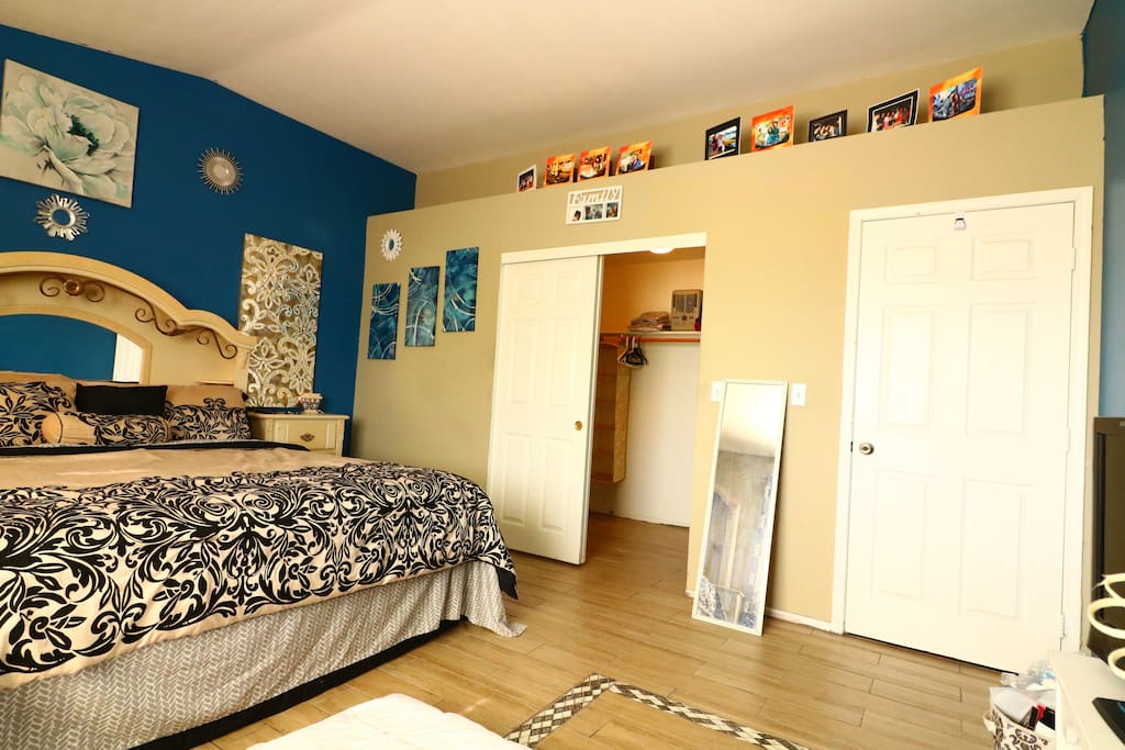 Door on the right is the entry into the bedroom