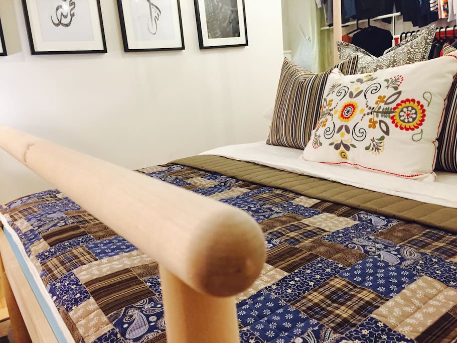 Bed with poles deco; for your creative fantasy
