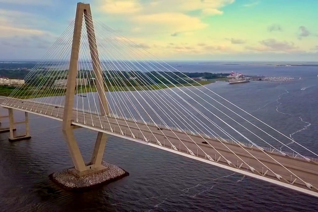 The iconic Aurthur Ravenel Bridge minutes away from house