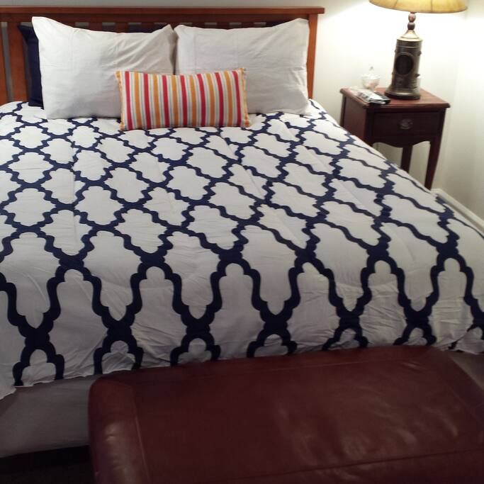 CLEAN WELL LIT BEDROOM