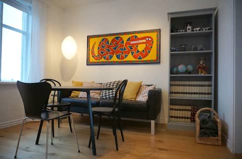 Two bedroom centre apartment with balcony and view