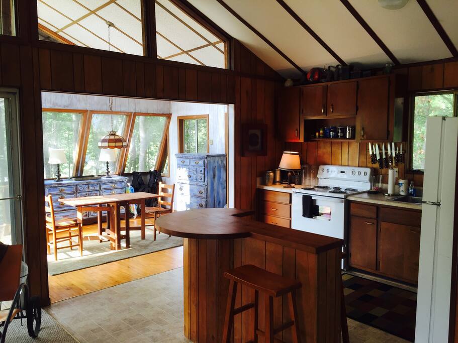 Kitchen and dining area adjacent and open to the living room