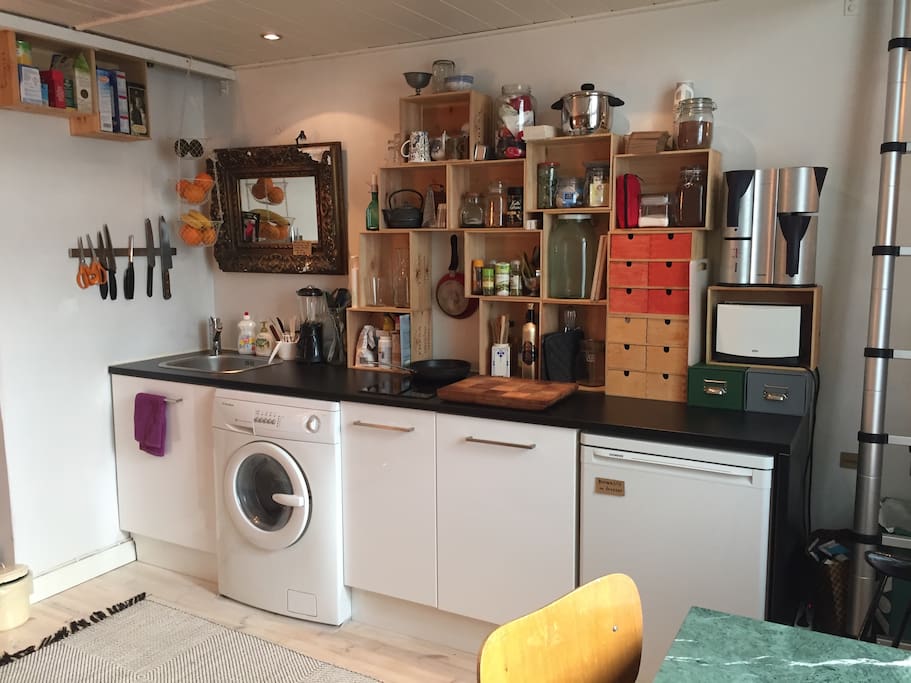 Proper kitchen with washing machine