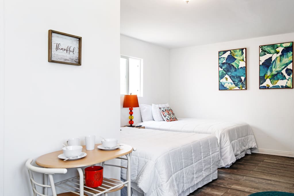 2 Queen beds- Gel infused memory foam mattress.