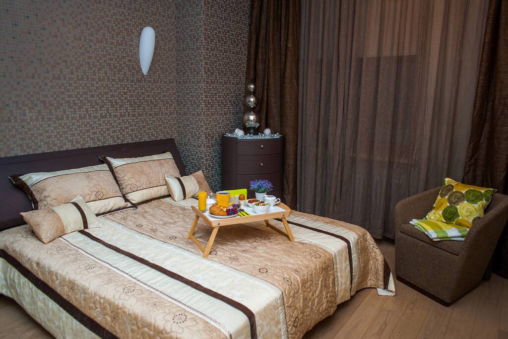 Cozy bedroom with a comfortable bed