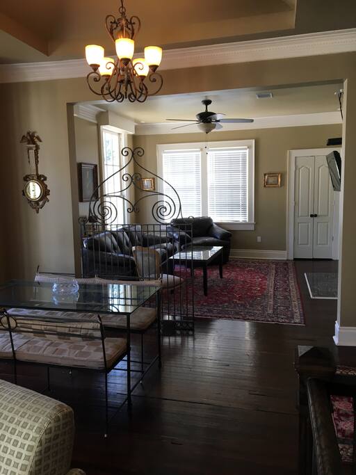 second floor sitting area to the right of entrance. Large, roomy and lots of light.