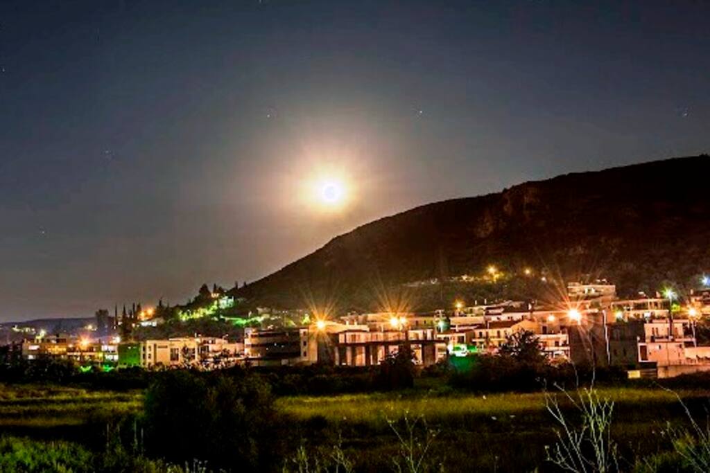 View at night from apt