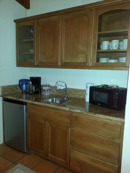 kitchenette. (Microwave at request)