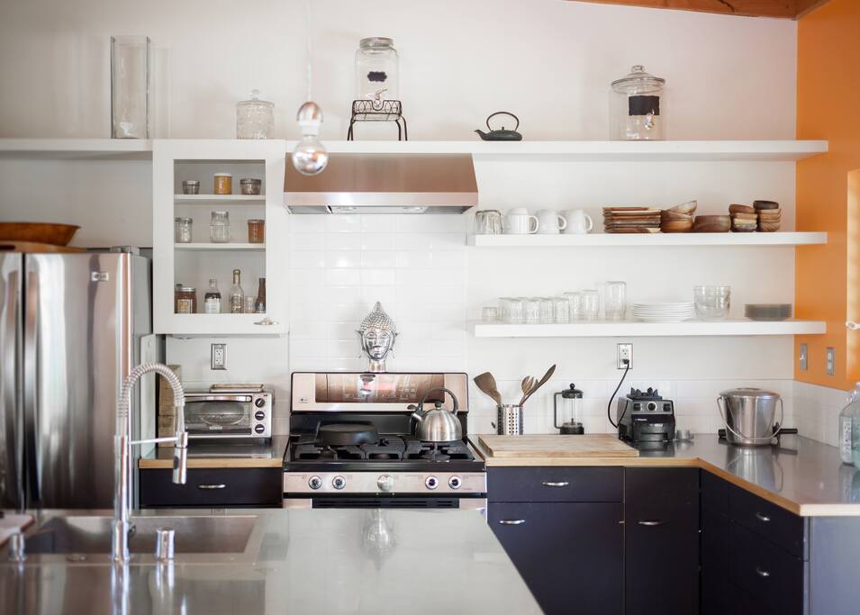 The Tropical Modern Eco-Farm Loft gourmet kitchen