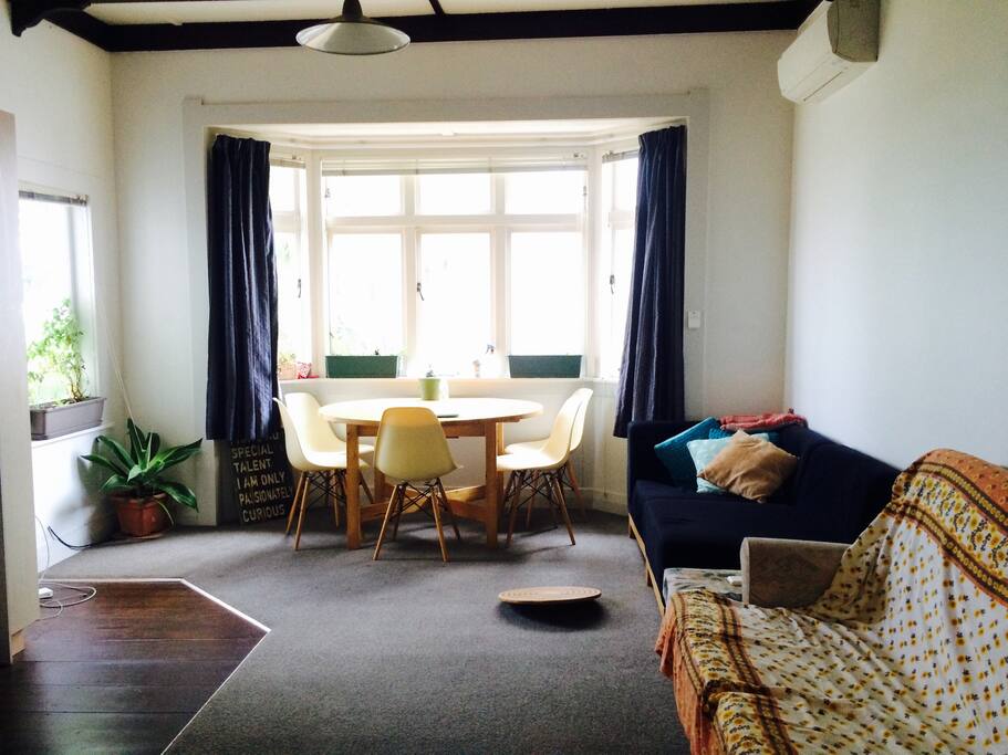 Lounge (recent photo). The wooden object is a balance board.