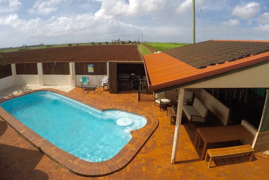 Solar heated outdoor pool
