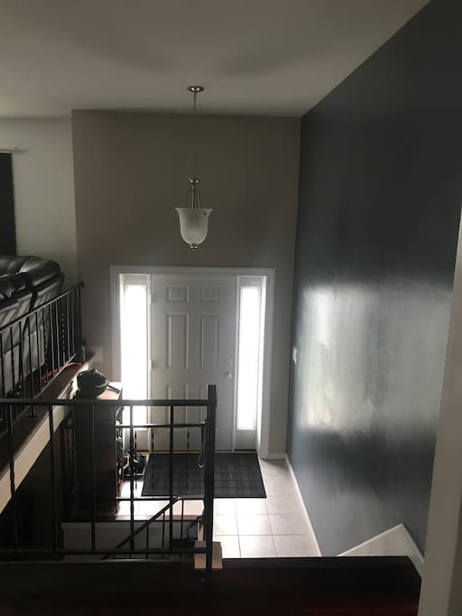 This is he view right when you enter the door. On the left is a section for your shoes if needed.