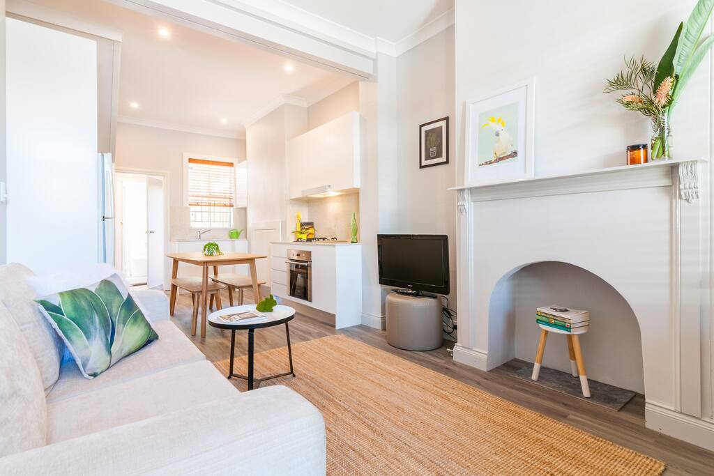 Living, dining and kitchen areas