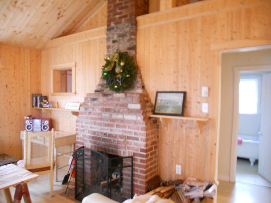 Fireplace was built for heating and keeps it cozy all winter long