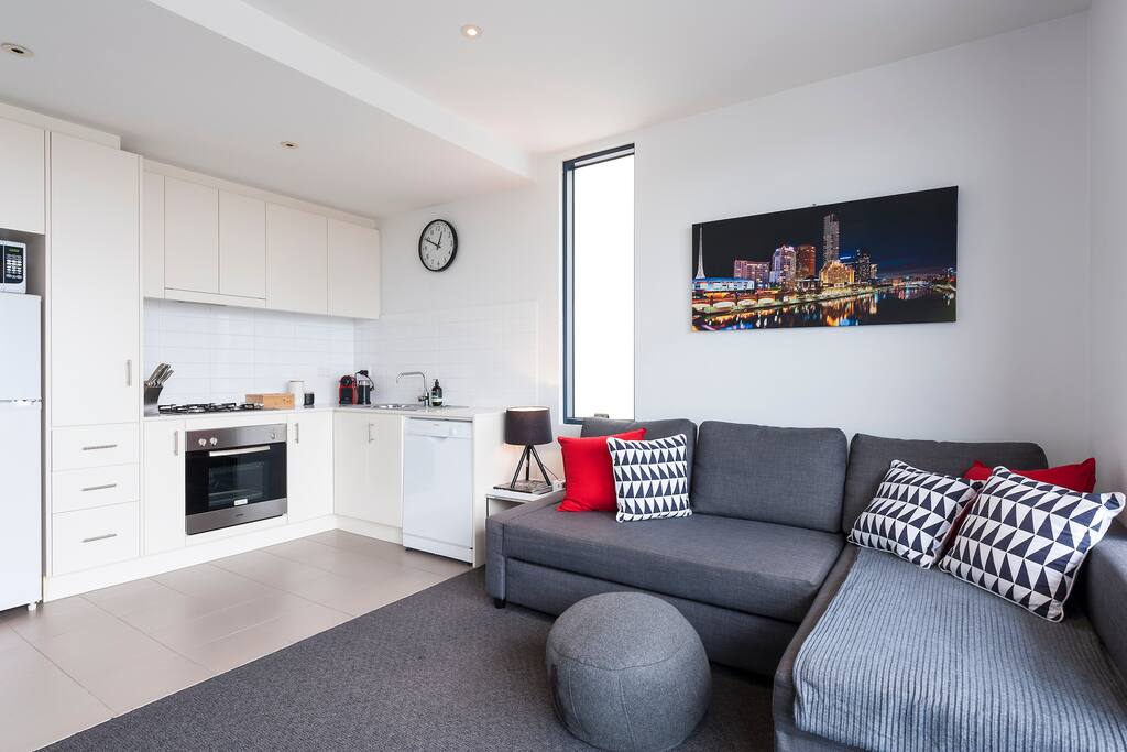 A tidy comfortable space to relax.