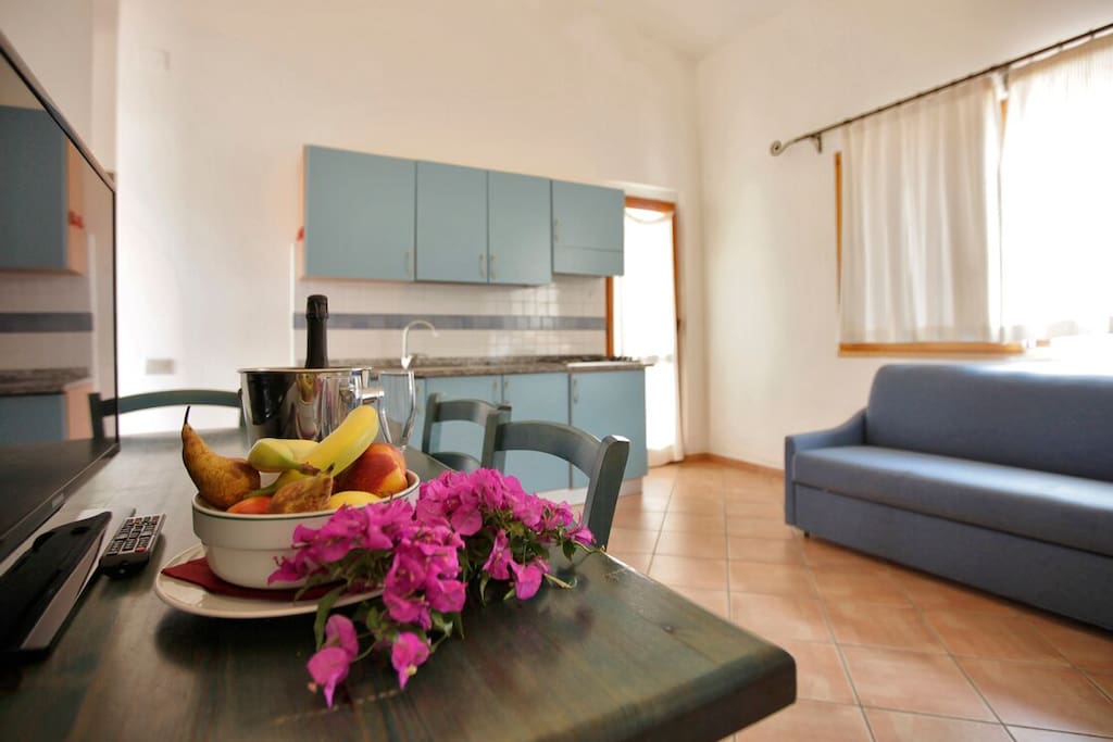 living angolo cottura divano letto